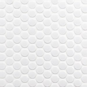 Joy White 12.32 in. x 12.99 in. Polished Ceramic Floor and Wall Mosaic Tile (1.11 Sq. Ft./Each)