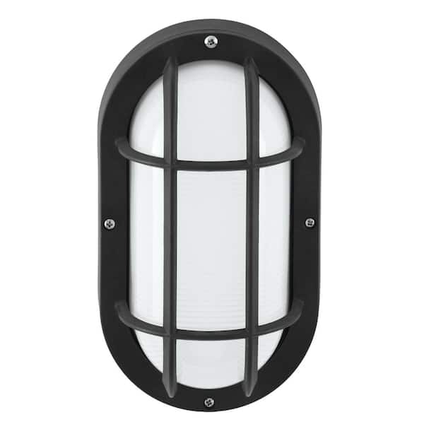 8.3 in. Black Integrated LED Outdoor Bulkhead Light with CCT Adjustable White Light from 3000K, 4000K, 5000K