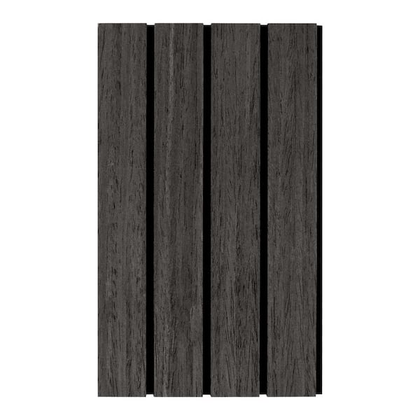 BLACK DESIGN ウッドポール sunwings 2/5 in. x 1-3/5 ft. x 3/5 ft. Black Wood Slat Acoustic