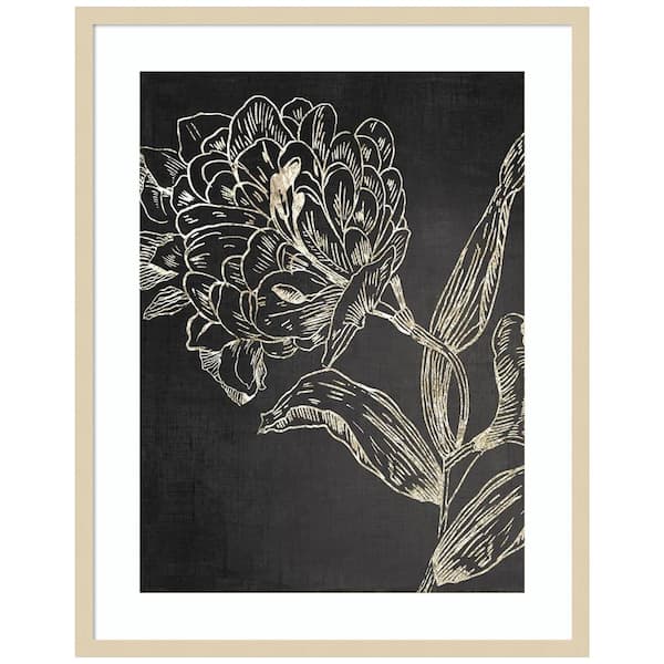Amanti Art Golden Flower Folklore II by Asia Jensen 1-Piece Framed Giclee Animal Art Print 33 in. x 26 in.