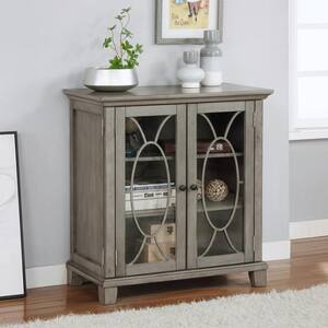 Trayer Gray Accent Cabinet with 3-Shelf