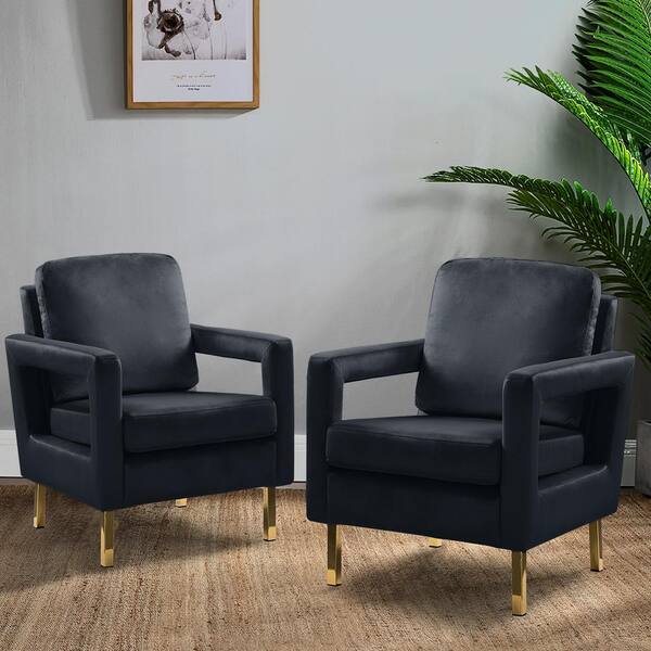 black comfy armchair