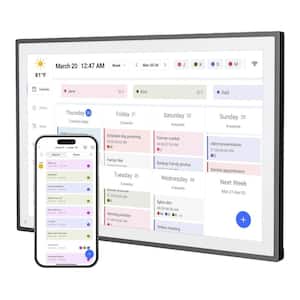 BIBIVIS 10.1 in. Digital Calendar and Chore Chart with IPS Touch Screen and HD Display for Schedules, Sharings, Black