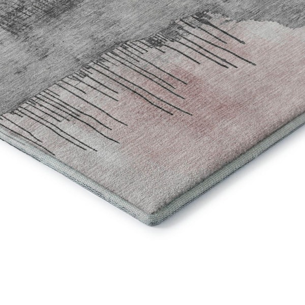 Mayfield Premium Machine Washable Abstract AMF1880 Blush 10 ft. x 14 ft. Area Rug