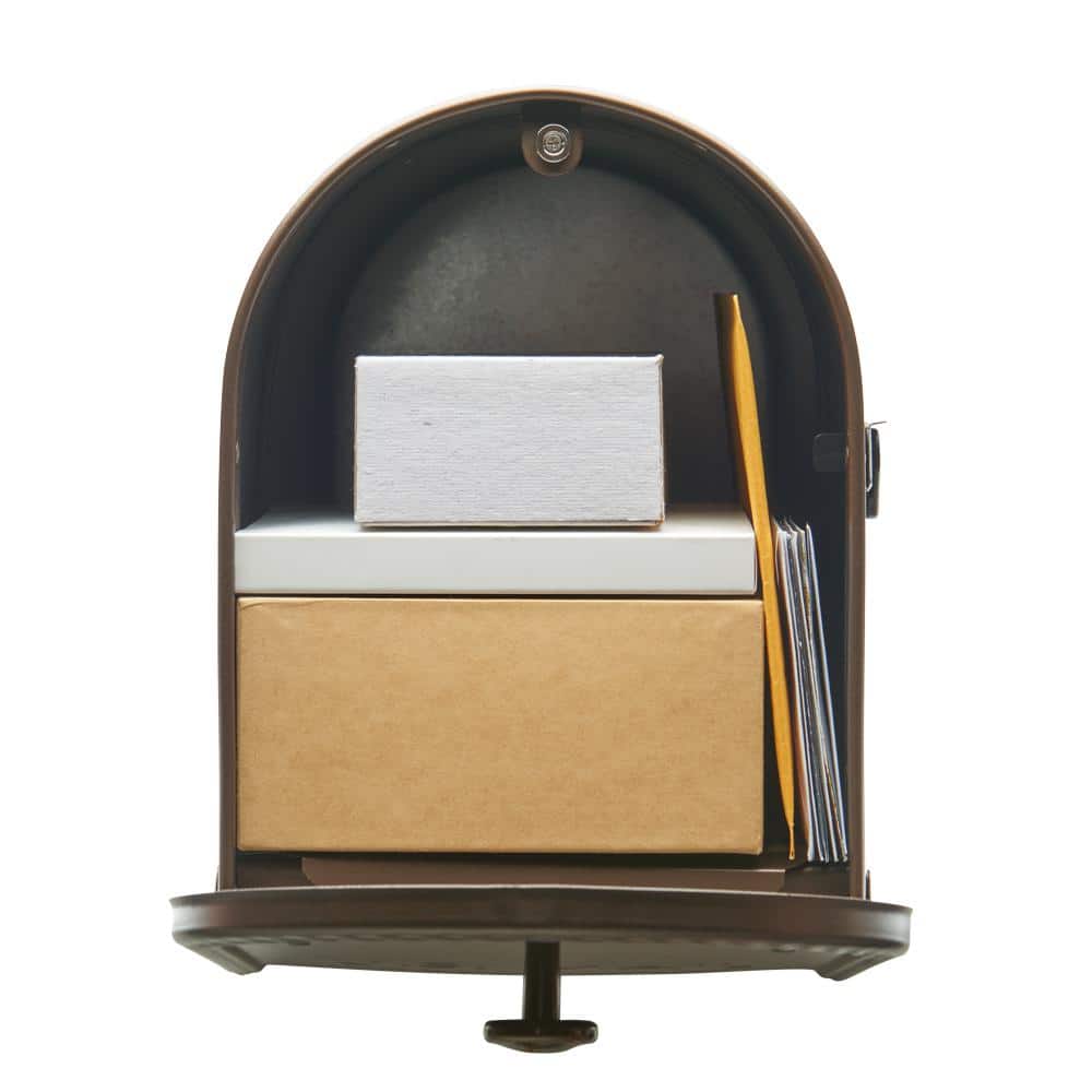 Edwards Large Bronze Steel Post Mount Mailbox