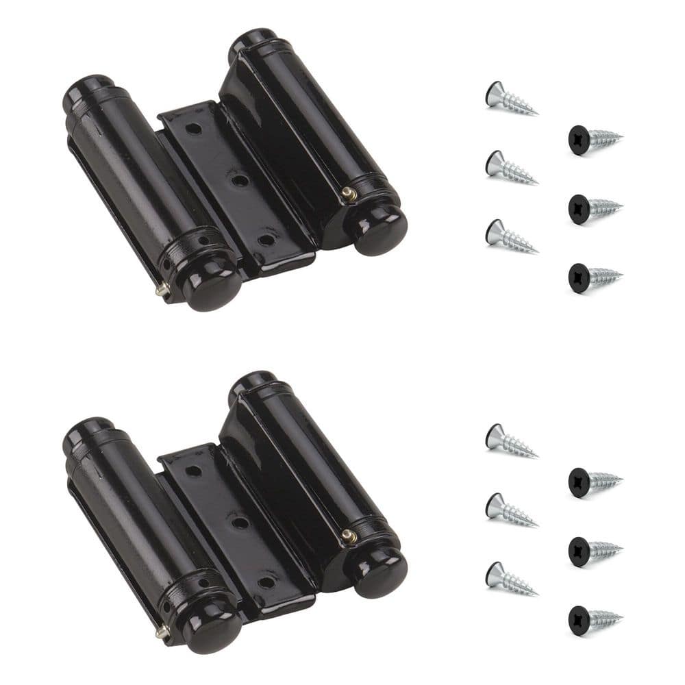 5-13/16 in. x 3-3/4 in. Black Self Closing Double Action Hinge (2-Pack) price history on PriceWatchPro