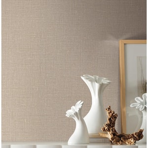 Sand Gesso Weave Beige Textured Non-pasted Vinyl Wallpaper Roll