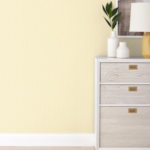 Tile White and Yellow Non-Pasted Wallpaper Roll (Covers approximately 52 square feet)