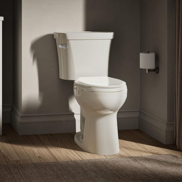 Highline Two-Piece 1.28 GPF Flapper/Piston Elongated Toilet in Biscuit (Seat Not Included)