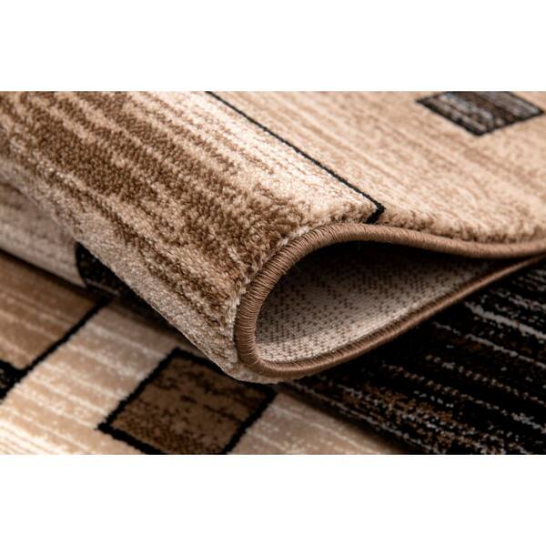 Montage 2' x 2' (Exact Size: 2'3" x 2') Geometric Indoor Doormat Rug, Brown Beige, Checkered