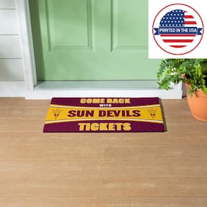 Arizona State University 28 in. x 16 in. PVC Come Back With Tickets Trapper Door Mat