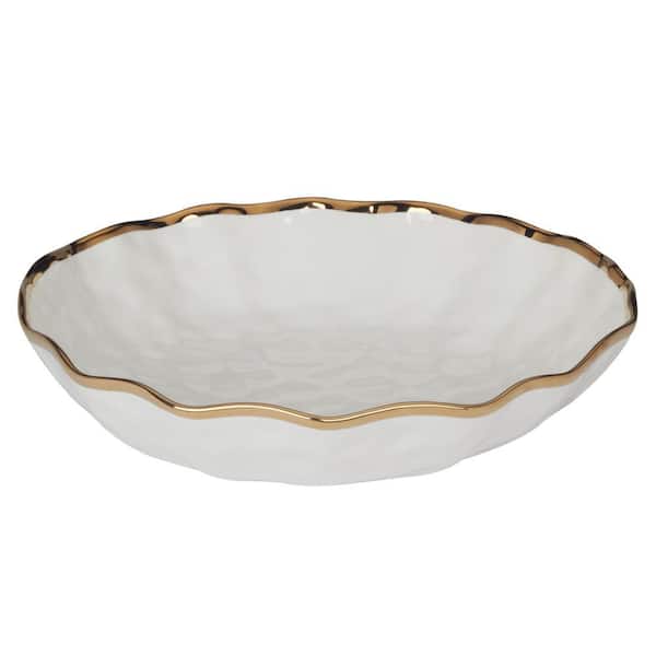 Certified International 13 in. 101 fl. oz. Multi-Colored Porcelain Regency Gold Serving Bowl