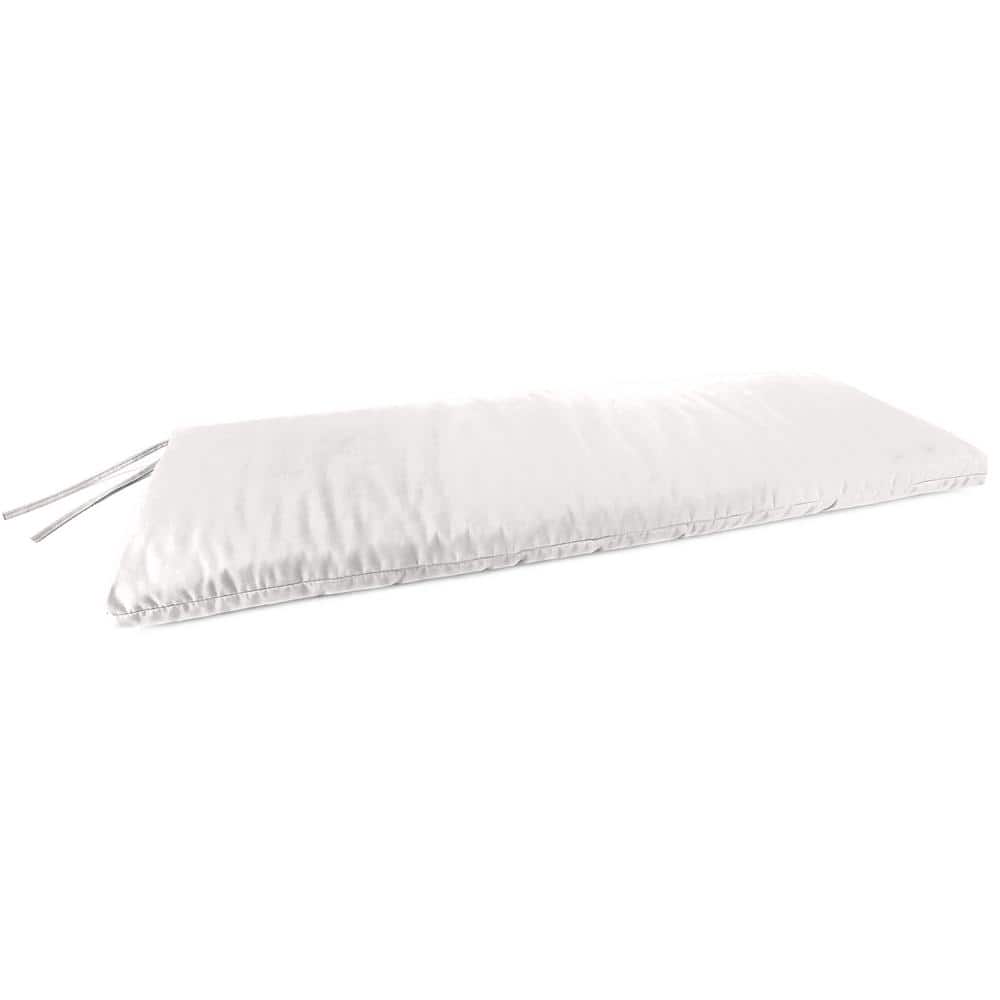 Jordan Manufacturing Sunbrella 48 in.x18 in.Linen Natural Off-White Solid Rectangular Knife Edge Outdoor Settee Swing Bench Cushion with Ties