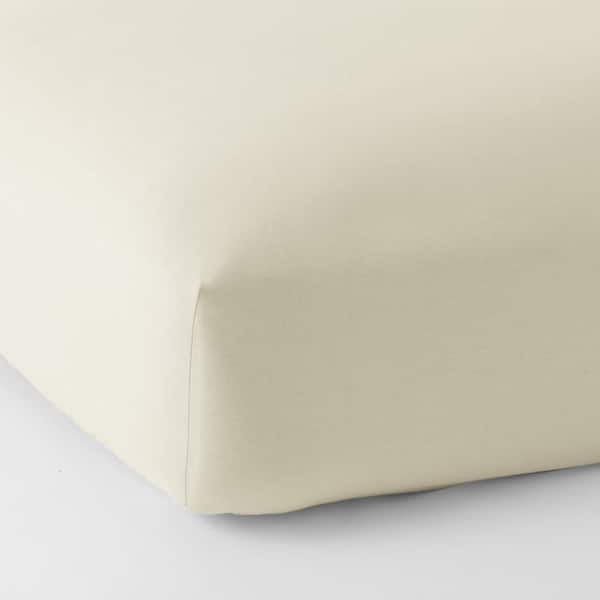 The Company Store Velvet Flannel Ivory Solid Queen Fitted Sheet