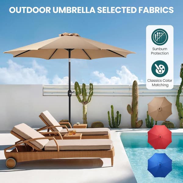living accents taylor 9 ft. tiltable brown patio umbrella Treasure Garden 9' Octagon Auto Tilt with Bronze Frame It is made with a sturdy steel pole and durable steel ribs and features a hexagon polyester fabric canopy Living Accents 9 ft. Tiltable