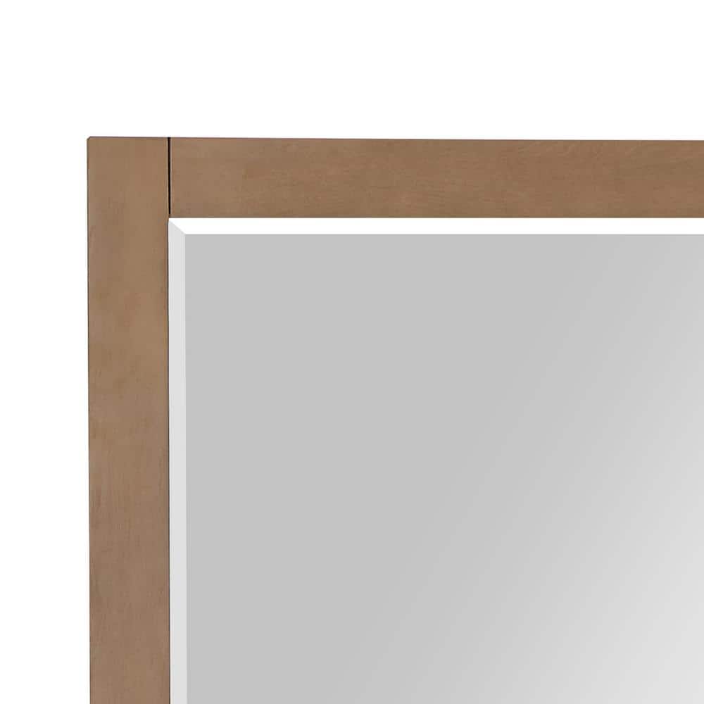 Ivy 48" Brown Pine Rectangular Wall Mirror