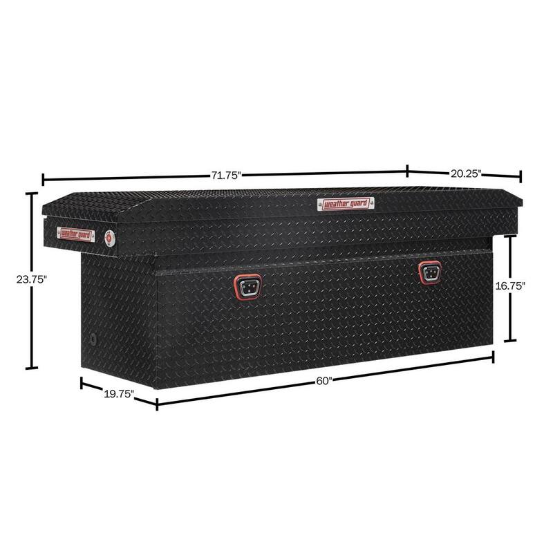 72 in. Gloss Black Aluminum Full Size Deep Crossover Truck Tool Box