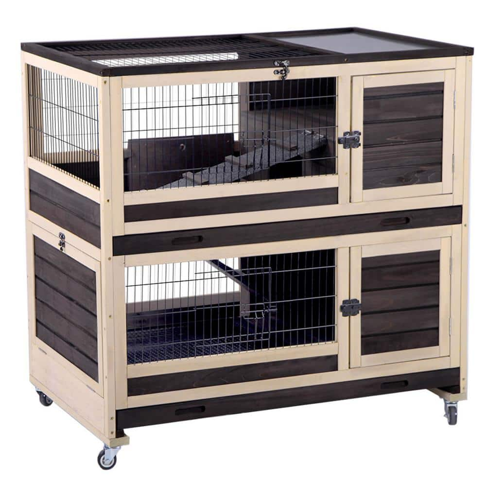 aivituvin Indoor and Outdoor Bunny Cage Rabbit Hutch Inner Space 14.1 sq. ft. AIR34 The Home Depot