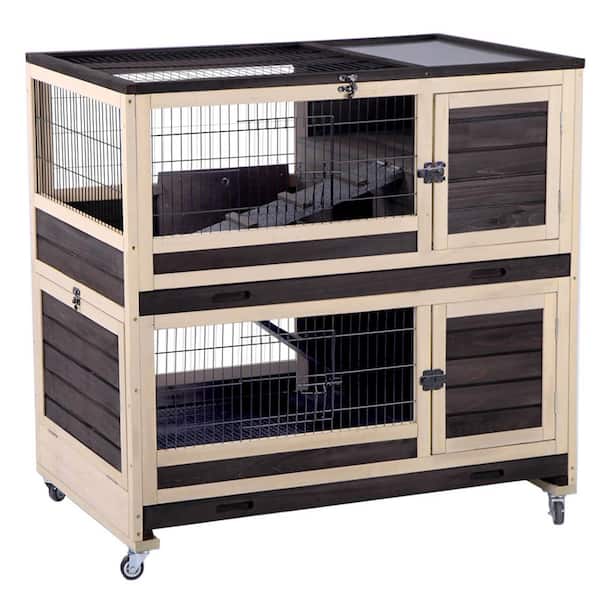 aivituvin Indoor and Outdoor Bunny Cage Rabbit Hutch (Inner Space 14.1 sq. ft.)