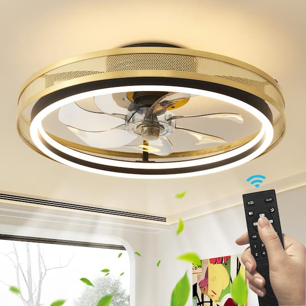 19.7 in. 30-Watt LED Brown Indoor Ceiling Fan with Lights and Remote Control