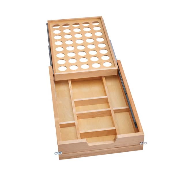 Rev-A-Shelf 4.32 in. H x 15 in. W x 21.75 in. D Wooden K-Cup Drawer Organizer with Soft-Close