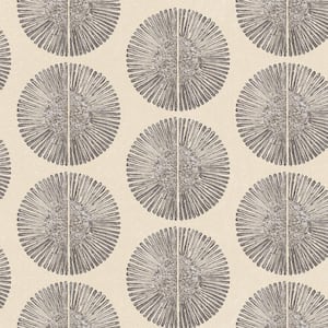 Bazaar Collection Beige/Charcoal Soleil Motif Design Non-WOven Paper Non-Pasted Wallpaper Roll (Covers 57 sq. ft.)
