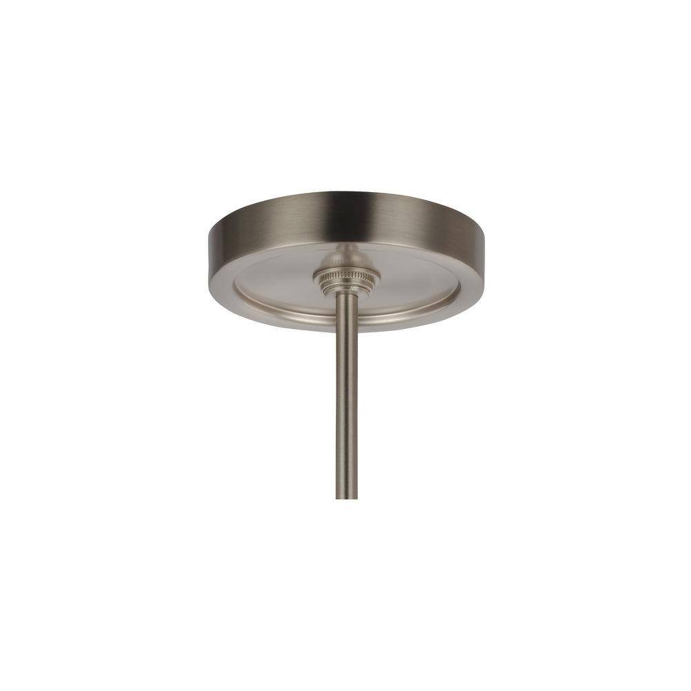 Jonah Satin Nickel & Chrome Mini Pendant with White Opal Etched Glass
