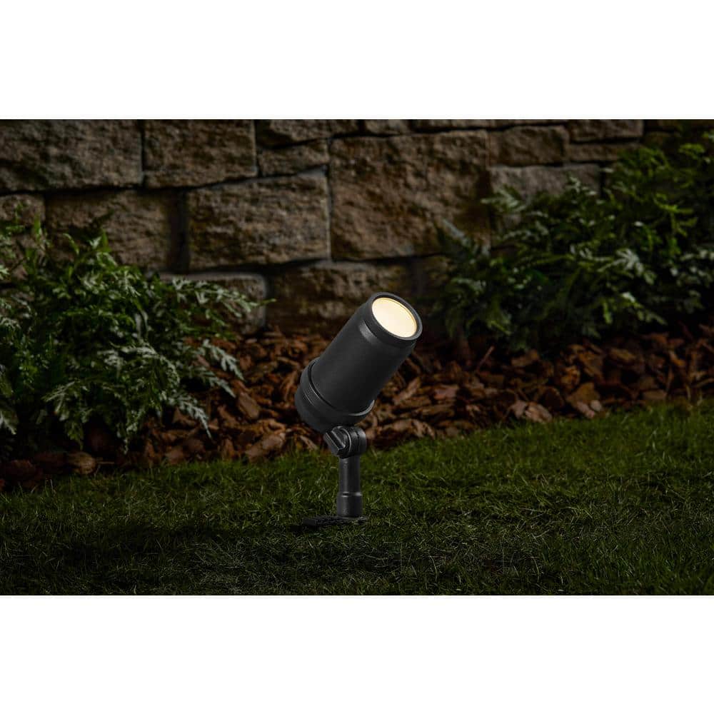 Black Aluminum LED Adjustable Beam Outdoor Spotlight