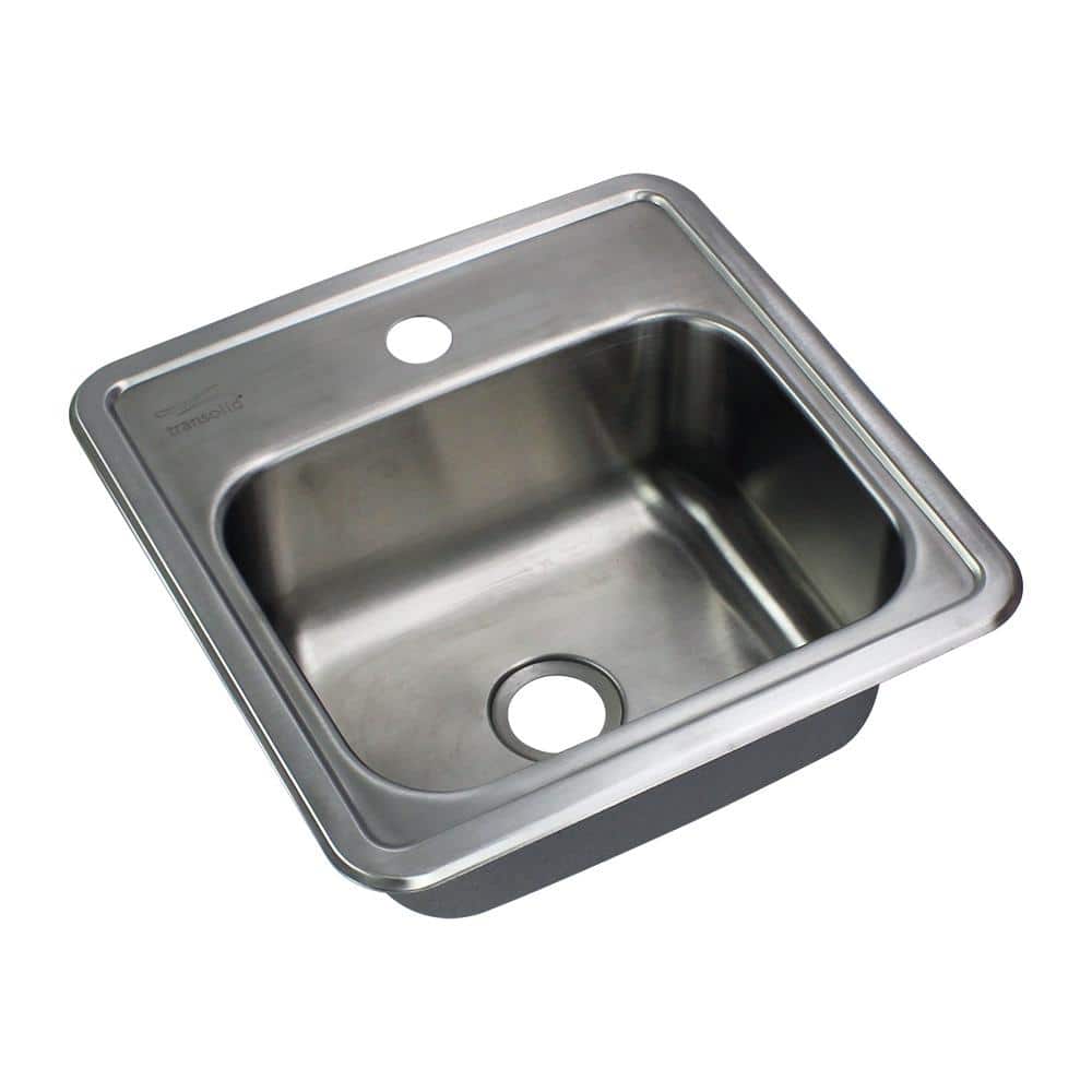 15'' Brushed Stainless Steel Single Bowl Drop-In Kitchen Sink