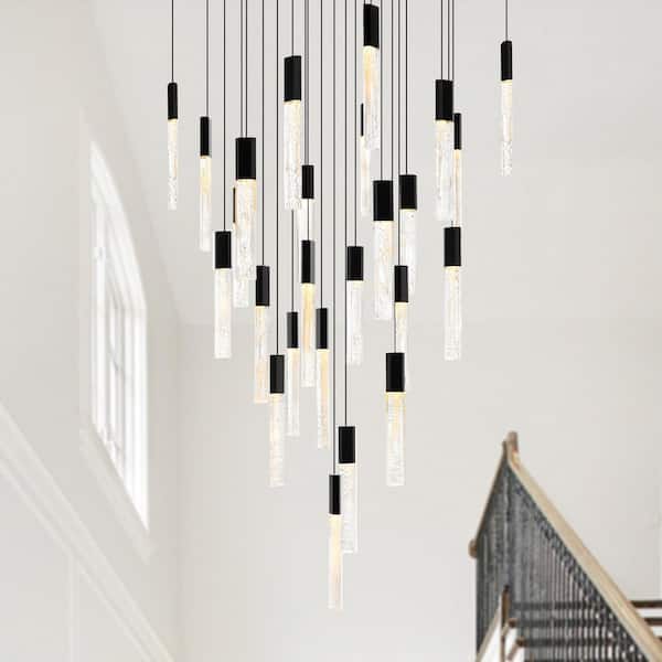 Greta 25-Light Integrated LED Black Chandelier
