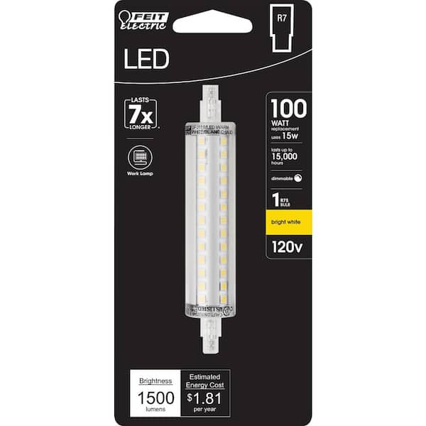 Feit Electric 100-Watt R7S 118MM R7 Base LED Light Bulb, Bright White BP100J118/LED/HDRP - The Home Depot