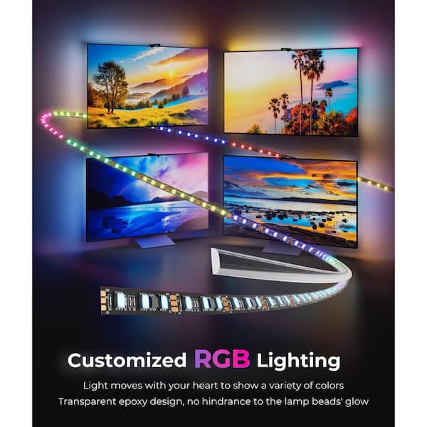 海外製 スタートレック TVライト テレビライト DeckTok 24-Watt 20 ft. Smart Plug-in Integrated LED Black Color
