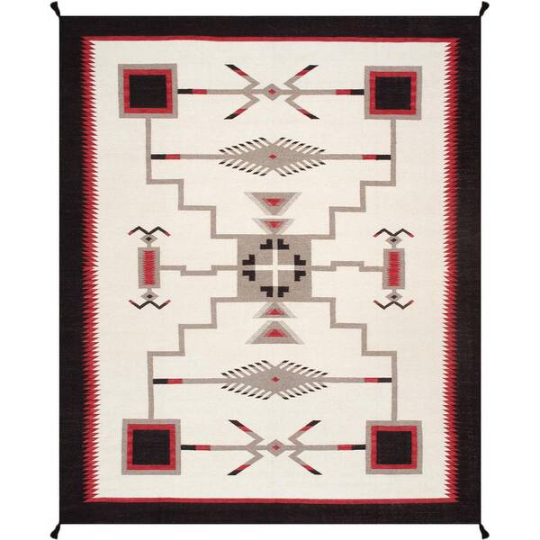 Pasargad Home Tuscany Ivory 8 ft. x 10 ft. Geometric Wool Area Rug