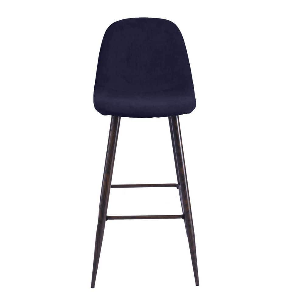 Single blue bar stool shown from the front.