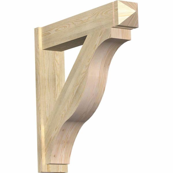 Ekena Millwork 8 in. x 38 in. x 38 in. Douglas Fir Fuston Arts and Crafts Rough Sawn Outlooker