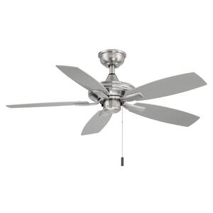 Gazebo III 42 in. Indoor/Outdoor Brushed Nickel Ceiling Fan with Pull Chains Included