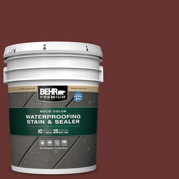 BEHR PREMIUM 5 gal. #PPU2-01 Chipotle Paste Solid Color Waterproofing Exterior Wood Stain and Sealer