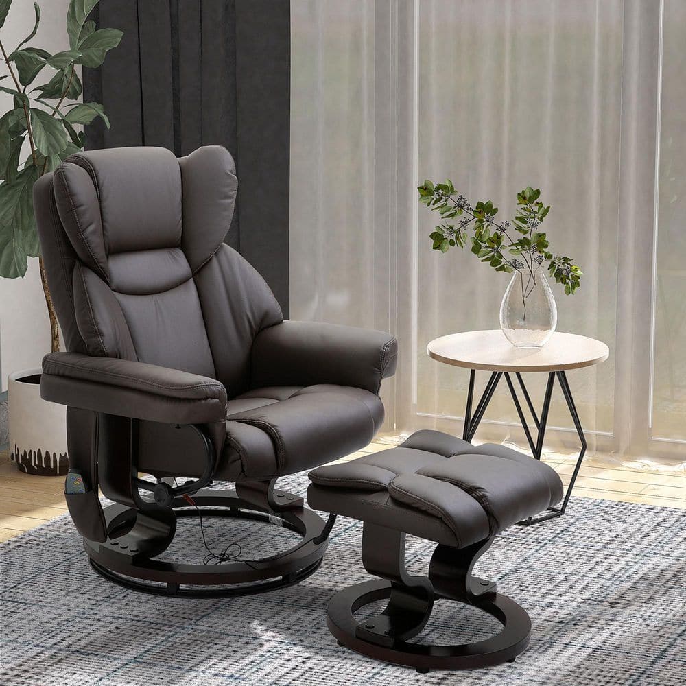 Brown Massage Recliner and Ottoman - rated 4.15 stars from 40 reviews