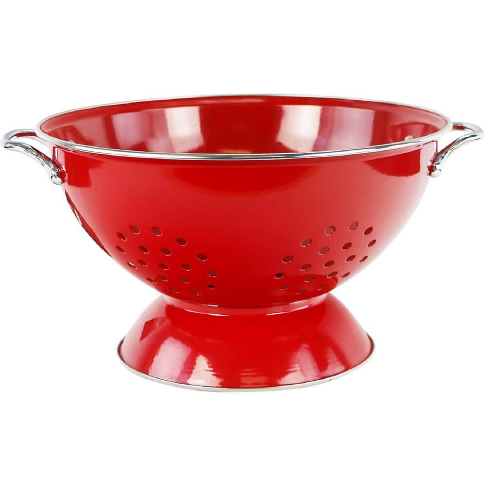 5 qt. Metal Powder Coated Enameled Will Never Flake or Discolor Colander in