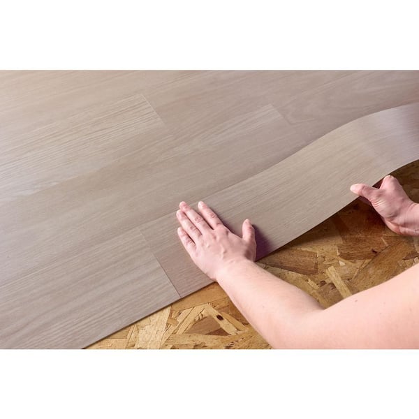 Style Selections Barley Oak 3-mil x 6-in W x 36-in L Water Resistant Peel and Stick Luxury Vinyl Plank Flooring