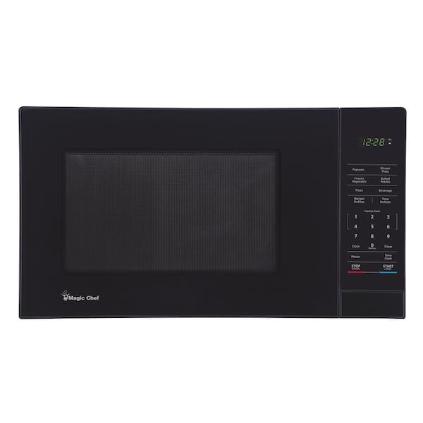 Magic Chef 1.1 cu. ft. Countertop Microwave Oven, in Black with Gray Cavity