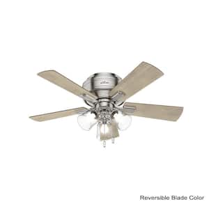 Crestfield 42 in. LED Indoor Low Profile Brushed Nickel Ceiling Fan with 3-Light Kit