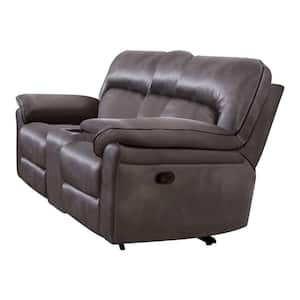 Monku 2-Piece Dark Gray Faux Leather Reclining Living Room Set