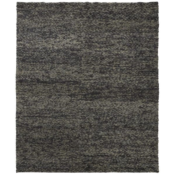 8 x 11 Gray, Black Solid Color Area Rug