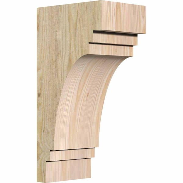 Ekena Millwork 6 in. x 8 in. x 16 in. Douglas Fir Pescadero Rough Sawn Corbel