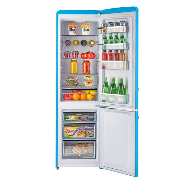 Unique Appliances Classic Retro 21.6 in. 8.7 Cu. ft. Retro Bottom Freezer Refrigerator in Robin Egg Blue, Energy Star