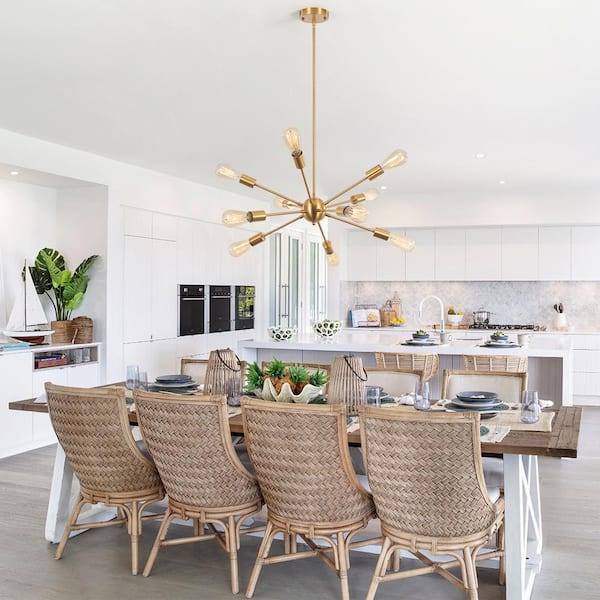 LWYTJO Jamee 10-Light Gold Dimmable Sputnik Sphere Chandelier