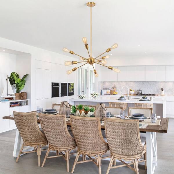 ゴールドシップ4点セット LWYTJO Jamee 10-Light Gold Dimmable Sputnik Sphere Chandelier