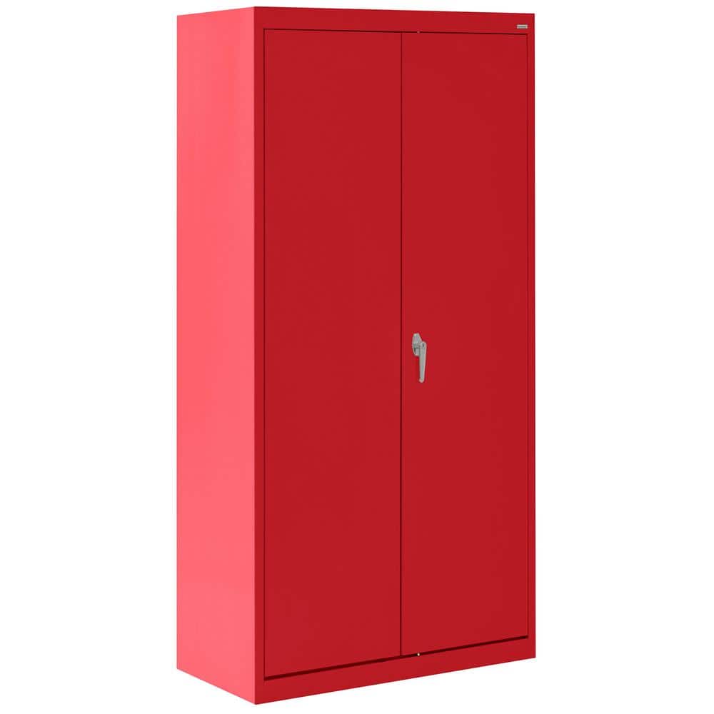 Sandusky Classic Series ( 36 in. W x 72 in. H x 24 in. D ) Steel Combination Freestanding Cabinet with Adjustable Shelves in Red -  CAC1362472-01
