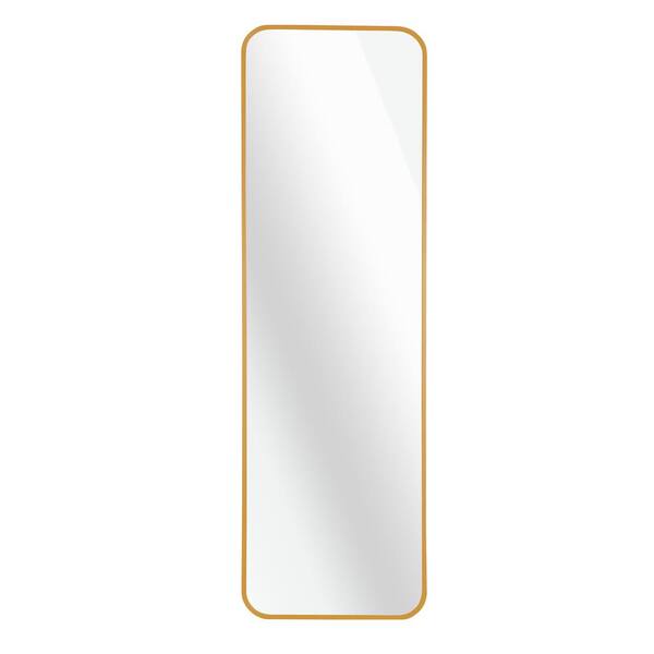 Unbranded 14 in. W x 47 in. H Rectangular Framed Aluminium Wall Bathroom Vanity Mirror in Gold for Bathroom
